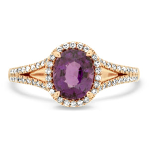 Purple Garnet & Diamond Ring