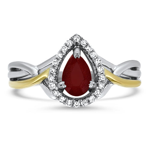 Two-Tone Ruby Ring