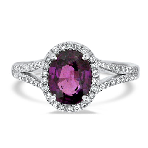 Grape Garnet Diamond Ring