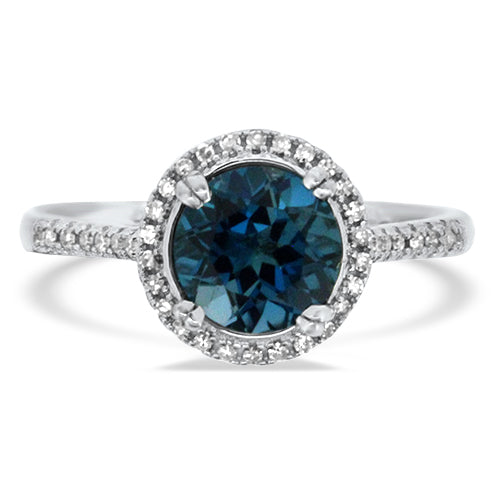 Blue Topaz and Diamond Ring