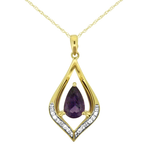 Amethyst & Diamond Pendant