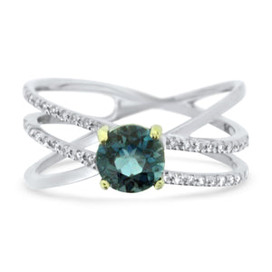 Blue Topaz and Diamond Ring