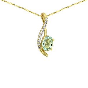 Aquamarine and Diamond Pendant