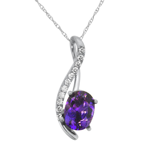 Amethyst & Diamond Necklace