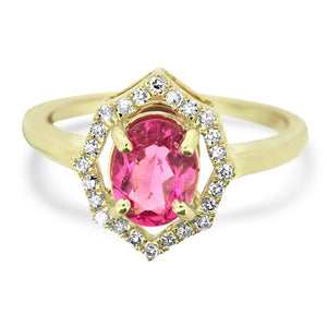 Pink Tourmaline & Diamond Ring