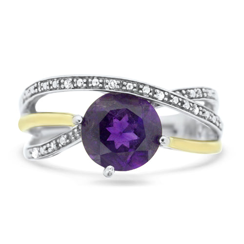 Amethyst & Diamond Ring