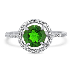 Chrome Diopside & Diamond Ring