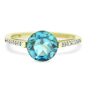 Blue Topaz & Diamond Ring