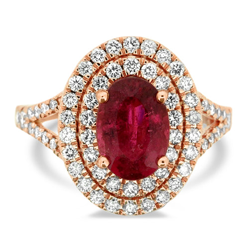 Pink Tourmaline & Diamond Ring