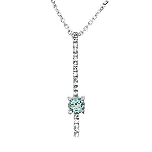 Blue Topaz & Diamond Pendant