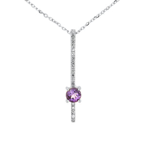 Amethyst & Diamond Pendant