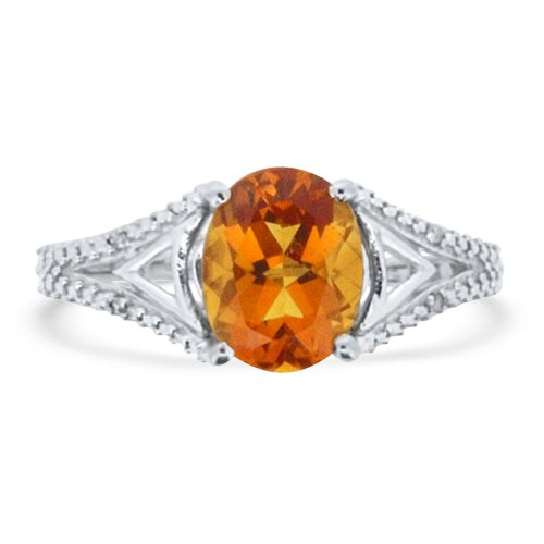 Citrine and Diamond Ring