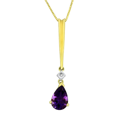 Amethyst & Diamond Pendant