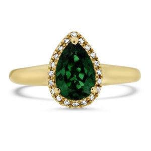 Chrome Diopside & Diamond Ring