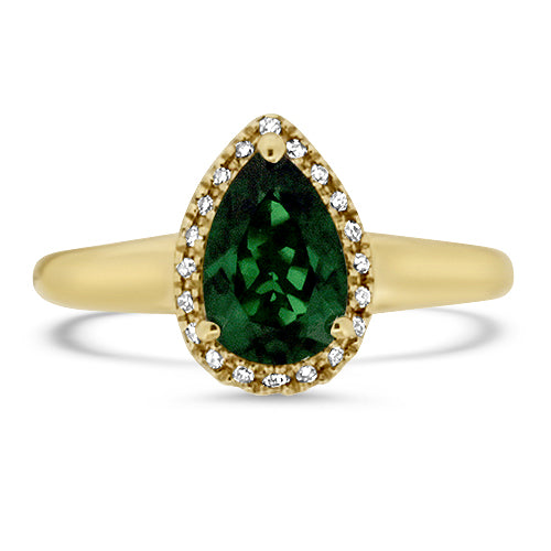 Chrome Diopside & Diamond Ring