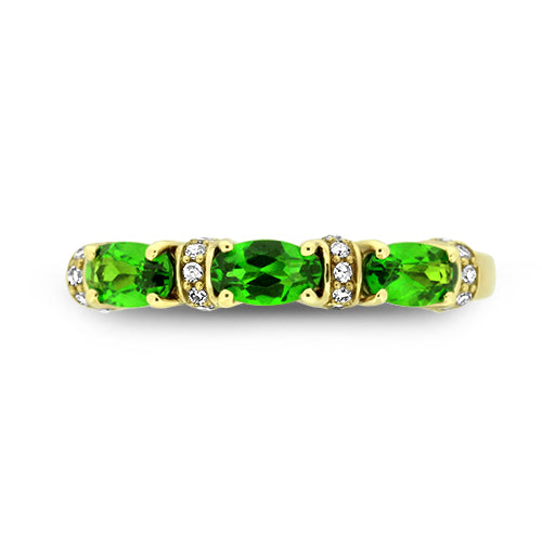 Chrome Diopside & Diamond Ring