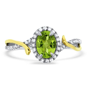 Peridot and Diamond Ring