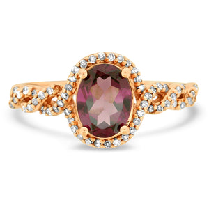 Rhodolite and Diamond Ring