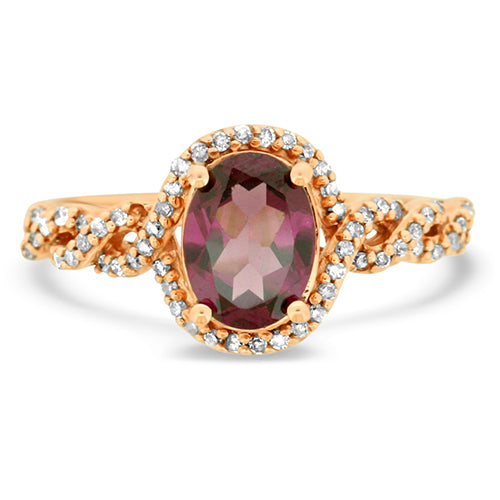 Rhodolite and Diamond Ring