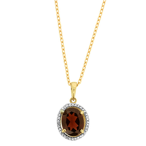 Garnet and Diamond Pendant