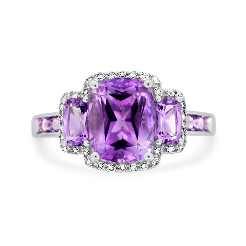 Amethyst & Diamond Ring