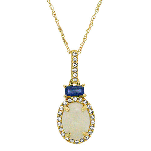 Opal & Sapphire Pendant