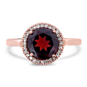 Garnet & Diamond Ring