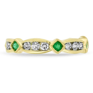 Emerald Diamond Stacker Band