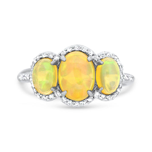 Opal & Diamond Ring