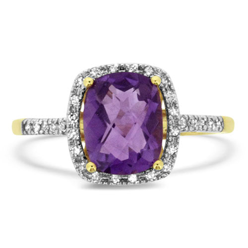 Amethyst and Diamond Ring