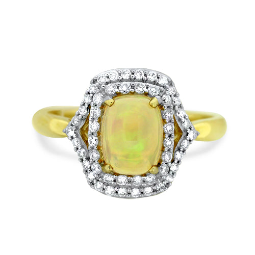 Opal & Diamond Ring