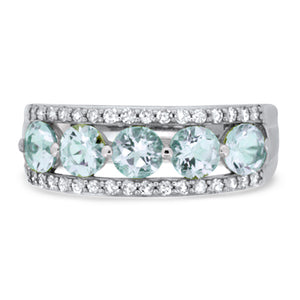 Aquamarine and Diamond Ring
