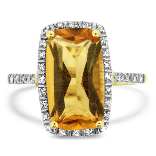 Citrine and Diamond Ring