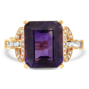 Amethyst and Diamond Ring