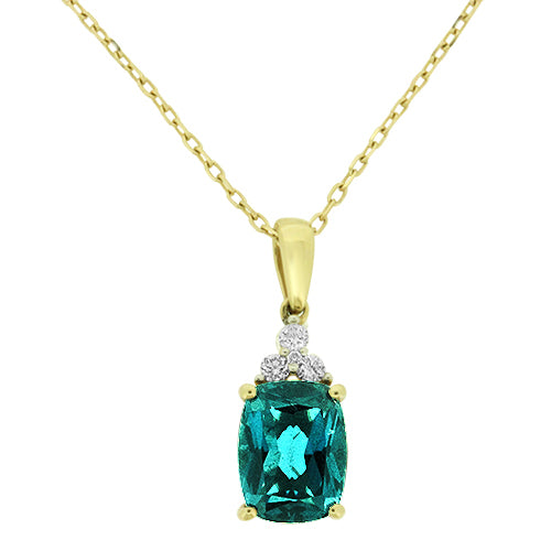 Blue Topaz and Diamond Pendant