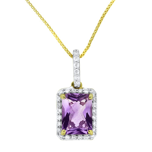 Amethyst and Diamond Pendant