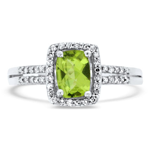 Peridot and Diamond Ring