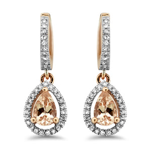 Morganite and Diamond Earrings