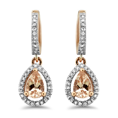 Morganite and Diamond Earrings