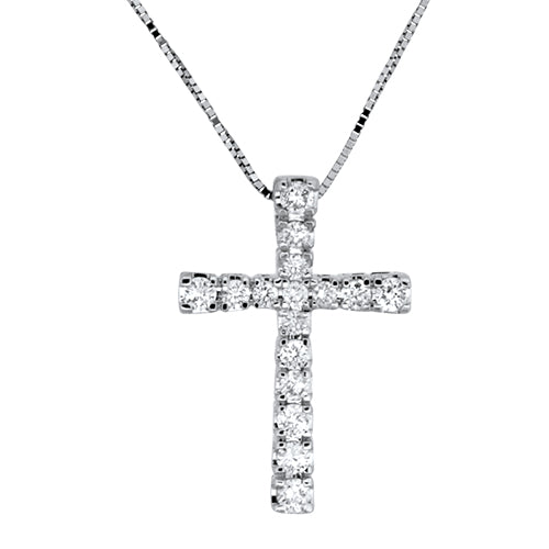 White Gold Diamond Cross Pendant