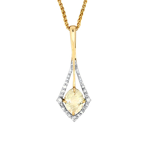Morganite & Diamond Pendant