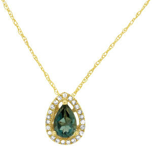 Blue Topaz and Diamond Pendant