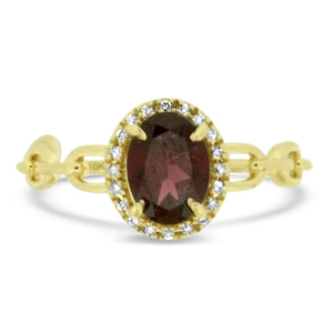 Garnet & Diamond Ring
