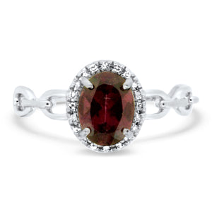 Garnet & Diamond Ring