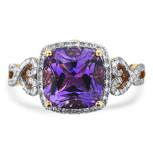 Amethyst & Diamond Ring