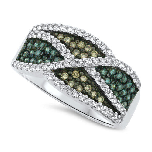 Blue & Champagne Diamond Fashion Ring