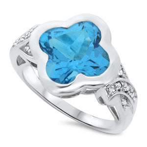 Clover Blue Topaz Ring