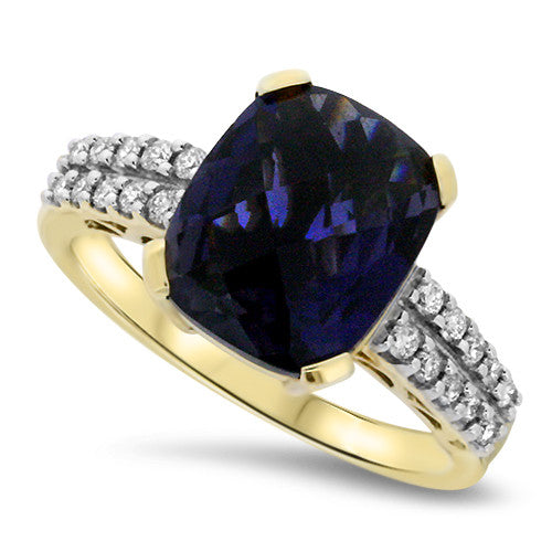 Rectangle Iolite Ring