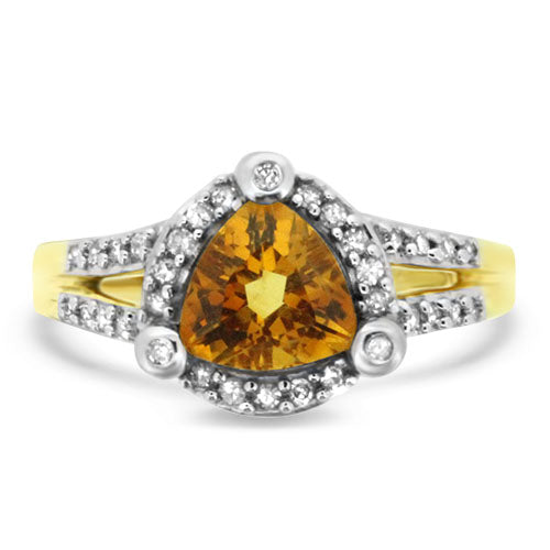 Citrine and Diamond Ring