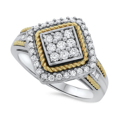 Two Tone Diamond Ring